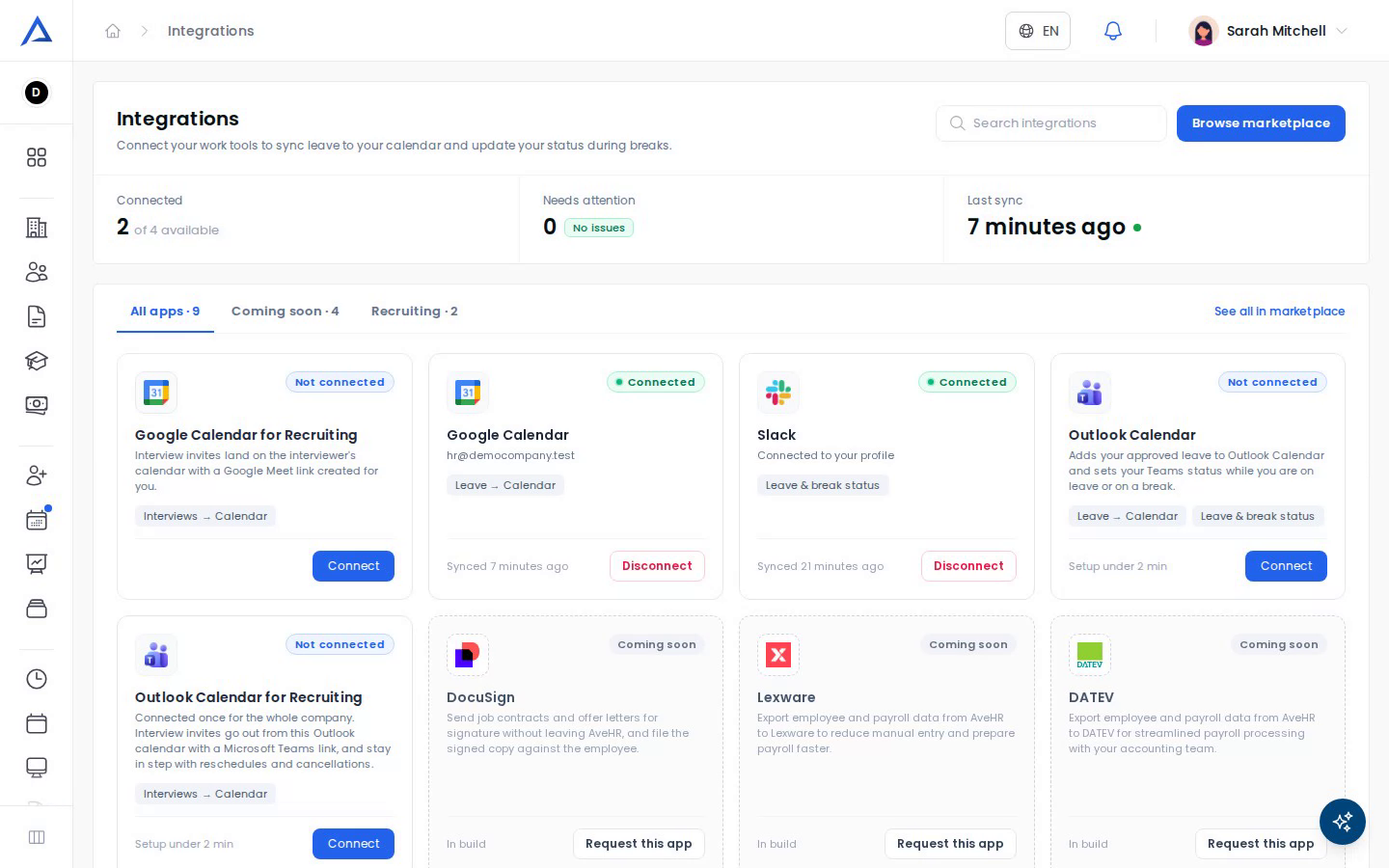 AveHR integrations